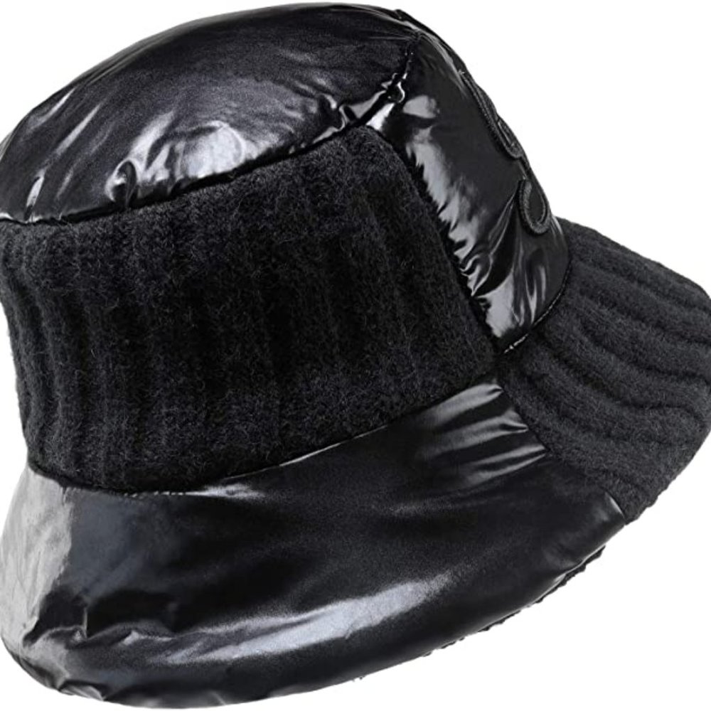 Pilipala Women's Winter Bucket Hat Shiny Metallic Reversible Warm Fashion Cap